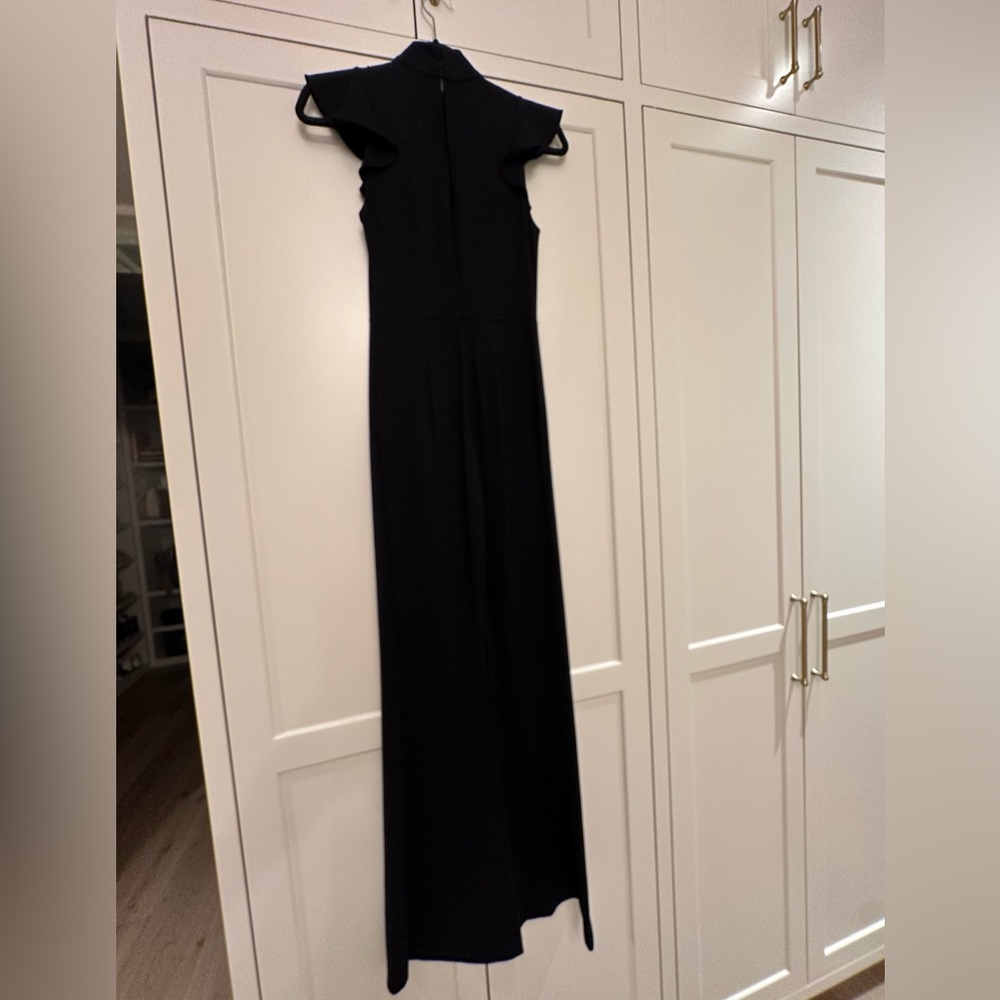 Amanda Uprichard Davina Black Ruffle Sleeve Jumpsuit XS - Picture 4 of 13